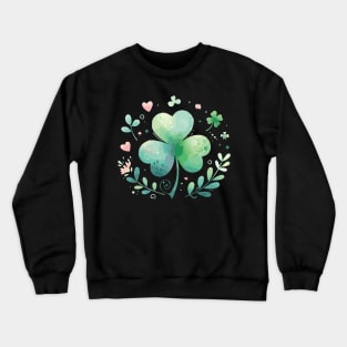 Lucky Shamrock Watercolor Crewneck Sweatshirt